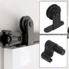 Sliding Barn Door Kit Double Door Track System Basic Black Closet Hardware 10FT