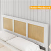 Double Metal Bed Frame Strong with Rattan Headboard & Under Bed Storage