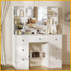7 Drawers Vanity Makeup Desk Dressign Table With Hollywood LED Light Mirror