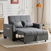 2 Seater Sofa Bed, 3 in 1 Convertible Corner Sofa Bed with Cup Holders, Grey