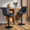 Bar Stools Set of 2, Adjustable Bar Chairs 360 Degree Swivel Black