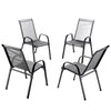 Stackable Garden Chairs Set of 4 Outdoor Patio Furniture Weather-Resistant Grey