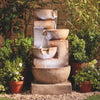 4 Tier Laguna Cascade Water Feature LED Garden Waterfall Fountain Outdoor Decor