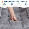 Lazy Chair with Footstool Relax Lounge Chair Accent Armchair Sofa Chair 3 Colors
