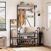 Hall Tree w/Bench,10 Hooks,Shoe Storage,Freestanding Coat Rack for Hallway,Gray