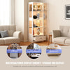 Display Cabinets with Glass Doors & RGB Lights,4 Tier Curio & 1 Drawer Blutpzktw