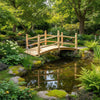 Garden Pond Water Bridge Wooden Stream Outdoor Feature Low Rail 140cm new
