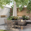 4 Seater Garden Dining Set, Rattan Garden Furniture with Cushions, Light Brown