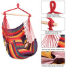 Deluxe Hanging Rope Chair Porch Swing Yard Garden Patio Hammock Cotton Outdoor