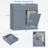Double Tilt-Out Laundry Hamper Cabinet with 2 Drawers-Grey