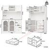 Tall Kitchen Pantry Cupboard, Storage Cabinet for Home Living Dining Room, White