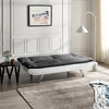 Fabric Sofa Bed 3 Seater Grey Charcoal Duo Contrast Fabric Chrome Legs Recliner