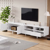 MODERN TV UNIT STAND CABINET SIDEBOARD WITH DRAWER STORAGE & OPEN SHELVES WHITE