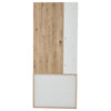 Coat Rack Shoe Storage 5 Shelves Closed Cabinet 4 Hooks Entryway 180cm White/Oak