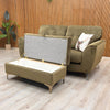 'Dawson' 2 Seater Sofa + 'Ava' Storage Footstool Khaki Velvet RRP £1200 NEW