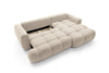 48h Delivery L-Shaped Sofa Bed Storage Springs Very Soft Boucle Fabric Beige