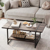 40''Coffee Table with Storage Shelf,Rustic Farmhouse Sofa Table for Small Spaces