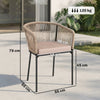Garden Chairs Set of 2, Rattan Garden Dining Chairs with Cushions, Natural
