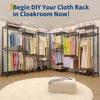 Heavy Duty Cloth Rack Garment Rack Portable Closet Free Standing Closet Organize