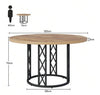 Dining Table Round Wood Top Metal Base Farmhouse Industrial Kitchen Dining Room