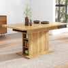 EXTENDABLE DINING TABLE RECTANGULAR KITCHEN DINING ROOM TABLE WITH STORAGE, OAK