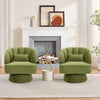 360° Swivel Accent Chair Upholstered Barrel Chair w/Striped Backrest Living Room