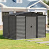 Wood Effect Garden Storage House with 2 Sliding Doors Outdoor Metal Sheds 10x8ft