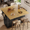 Kitchen Island on Wheels Rolling Storage Trolley with Extendable Worktop, Black