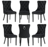 Plush Velvet Dining Chairs with Knocker 1 2 4 6 Black Grey Beige Stud Detailing