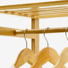 Heavy Duty Wooden Clothes Rail Rack Garment Hanging Stand Corner Open Wardrobe