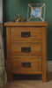 Baysdale Rustic Oak 3 Drawer Bedside Cabinet / Bedroom Lamp Table / Nightstand