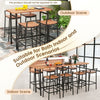 5-Piece Industrial Bar Table Set, Breakfast Tables with 4 bar chairs