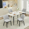 2-Piece Dining Chairs w/ Linen or Velvet Padded Seats, Wood Legs+High Back