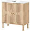 Under Sink Bathroom Cabinet for Basin without or with Pedestal, Oak