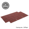 Pack of 18 Red 3-Tab Felt Shingles Shed Roofing Tile Asphalt Roof Shingle 2.61m²