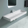 Bathroom Wash Basin Sink Stone Wall Hung Countertop Large +Waste Trap 1200x460mm