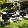 4 Seater Rattan Garden Furniture Set Patio Sofa Table Chairs Glass Outdoor