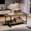 40''Coffee Table with Storage Shelf,Rustic Farmhouse Sofa Table for Small Spaces