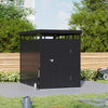 Galvanised Metal Garden Shed Outdoor Tool Storage House with Lockable Door Black