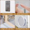 FENCHILIN Crystal LED Strip Mirror Hollywood Bluetooth Vanity Mirror with Lights