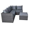 6 Seater Rattan Garden Corner Sofa Set Outdoor Furniture Grey Thick Cushions