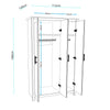 Wooden 3 Door Wardrobe with Hanging Rail Drawers Bedroom Storage Furniture