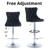 Velvet Swivel Bar Stools Set of 2 Swivel Kitchen Barstools Bar Chairs Grey Black
