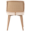 Mid-Century Dining Chairs Set of 2, with Rattan Backrest and Upholstered PU Seat