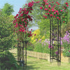 Metal Decorative Garden Arch with Ground Spikes Climbing Plant Support Trellis