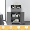 Bathroom Floor Cabinet Wooden Storage Cupboard with Adjustable Shelf & Doors