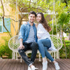 Hanging Hammock Swing Chair Cotton Rope Porch Swing for Indoor Outdoor Patio