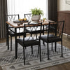 5-Pcs Dining Table Set w/ 4 Upholstered Chairs,Space-Saving Compact Design for 4