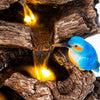 Serenity Cascading Tree Trunk Water Feature with Kingfisher Garden Fountain LED