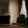 Black Twist Floor Lamp Living Room Light Integrated LED Standard Standing Light